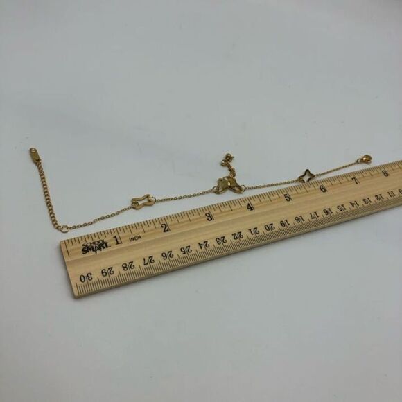 18K Gold Plated Stainless Steel "Hearts" Double Strand Anklet Women's Jewelry - Picture 7 of 8